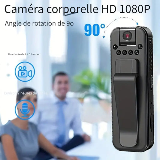 22 000 CFA --------Caméra corporelle miniature 1080P avec clip dorsal, caméscope portable HD pour les sports avec vision nocturne infrarouge rotative à 180°, batterie au lithium rechargeable par USB, l'enregistrement des forces de l'ordre